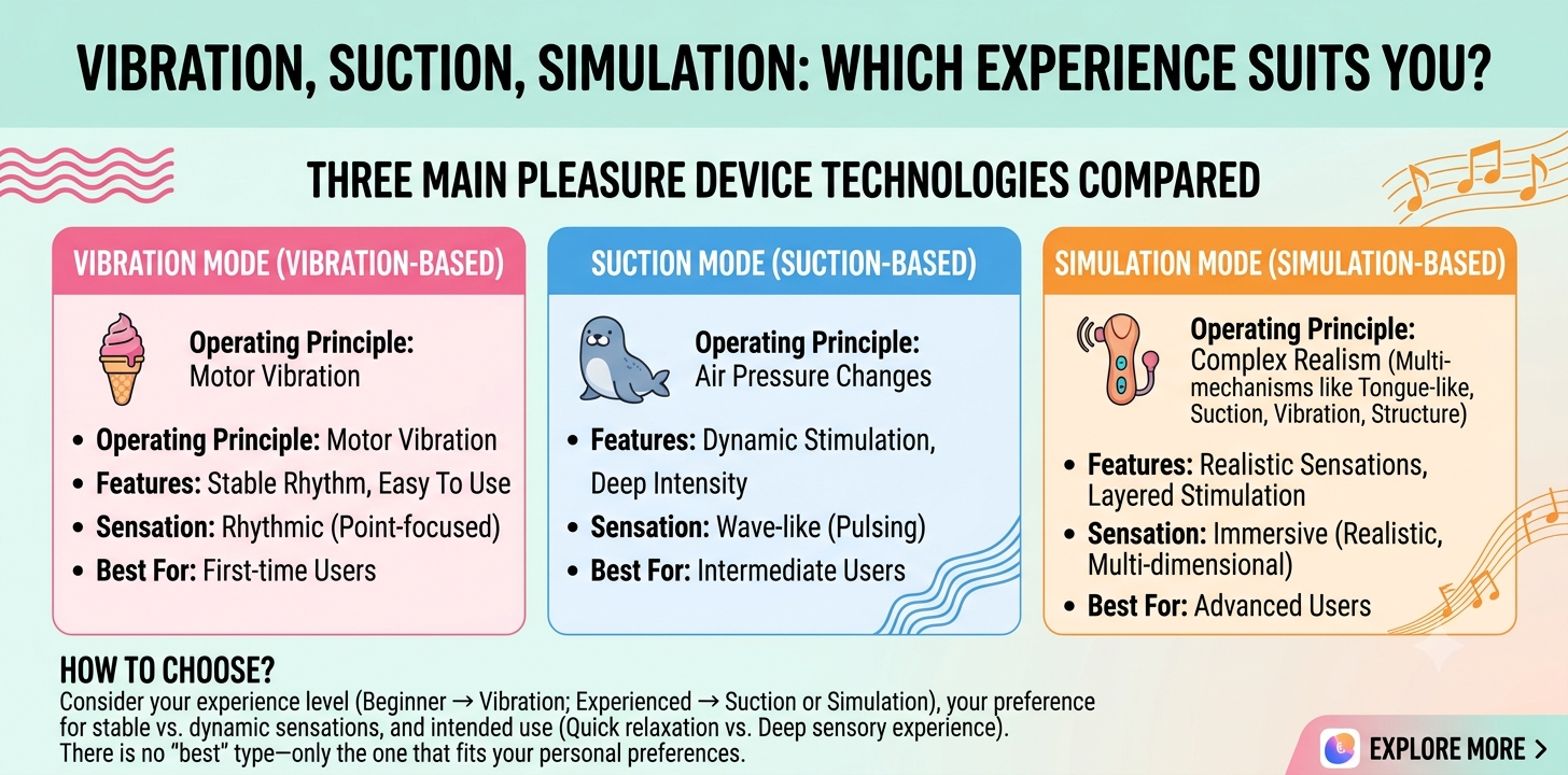 Vibration Pleasure Devices: Difference Between Suction and Simulation Types