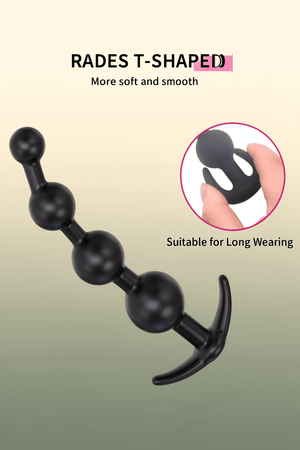 2PCS Anal Beads & Butt Plug, Silicone Anal Training Kit, Flexible Anal Bead Sex Toys with Different Size Anal Balls Prostate Massage, Anal Plugs for Men Women Couples Anus Dilator Dildo Anal Toys - Mairalea