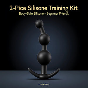 2PCS Silicone Anal Training Kit, Anal Beads & Butt Plug Set for Beginners & Couples - Mairalea