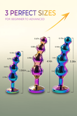 3 PCS Metal Anal Butt Plug Sex Toys,Gilingirl Stainless Steel Butt Beads with Jewelry Design for Women Men and Couple,Prostate Massager Anal Training Set Adult Toys for Beginners - Mairalea