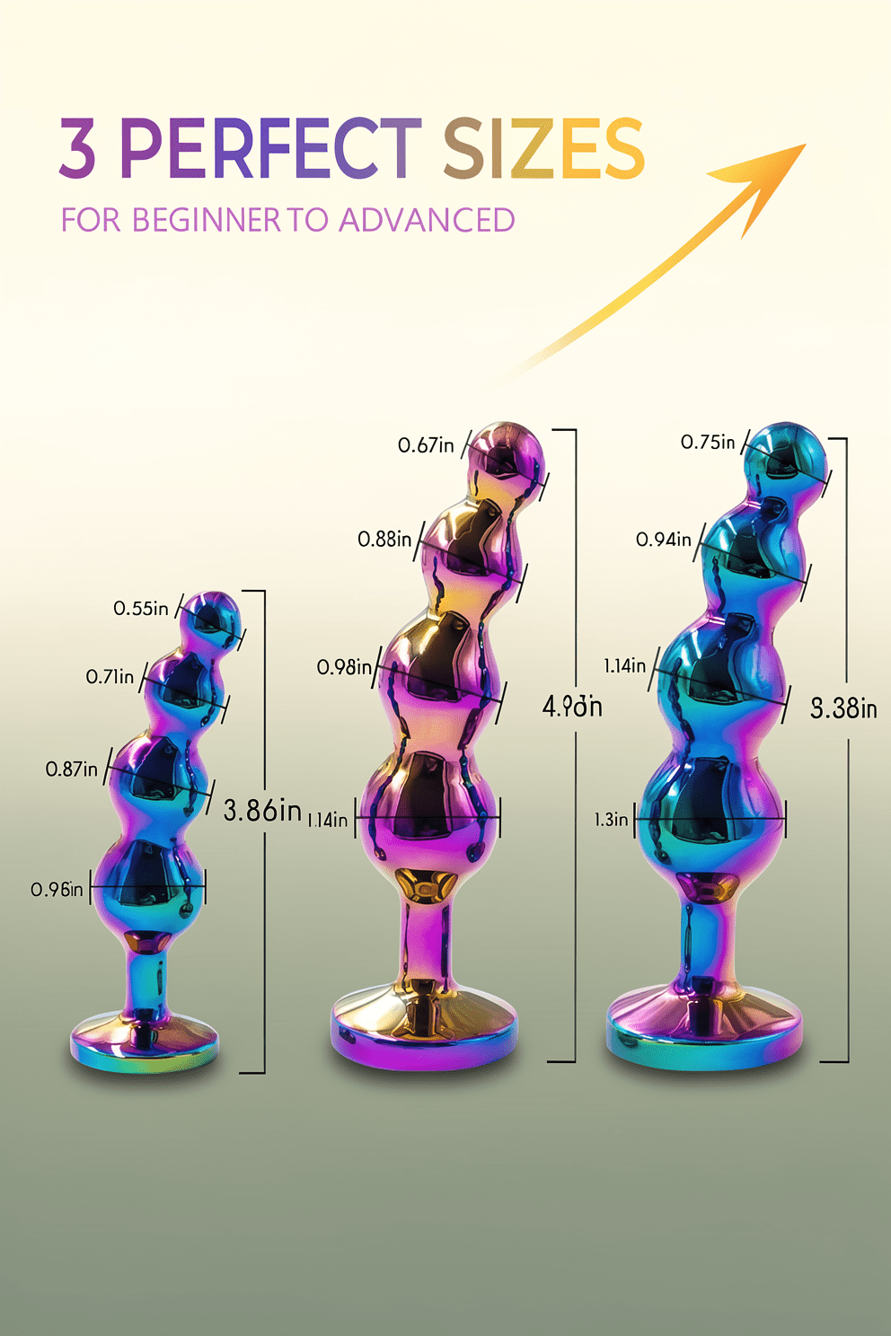 3 PCS Metal Anal Butt Plug Sex Toys,Gilingirl Stainless Steel Butt Beads with Jewelry Design for Women Men and Couple,Prostate Massager Anal Training Set Adult Toys for Beginners - Mairalea