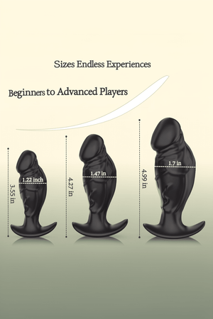 3PCS Anal Plug Set Silicone Butt Plug Anal Training Kit for Men Women, Anal Dildo with Flared Anchor Base, Beginners to Advanced Users Sizes, Comfortable Long-Term Wear Sex Toys for Couples Black - Mairalea