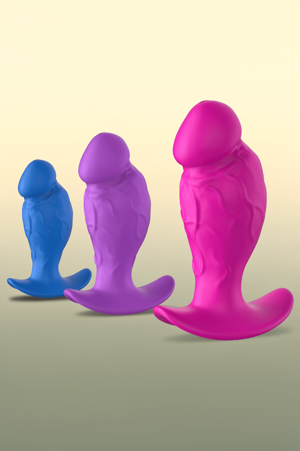 3PCS Anal Plug Set Silicone Butt Plug Anal Training Kit for Men Women, Anal Dildo with Flared Anchor Base, Beginners to Advanced Users Sizes, Comfortable Long-Term Wear Sex Toys for Couples Black - Mairalea