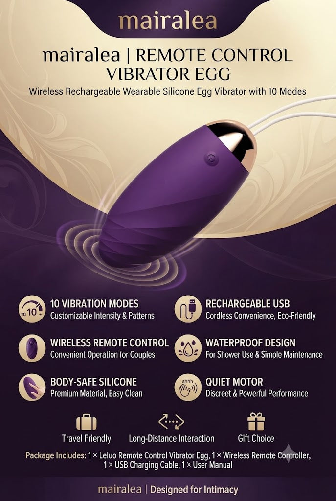 Remote Control Vibrator Egg | Wearable Silicone Bullet, Waterproof, 10 Vibration Modes