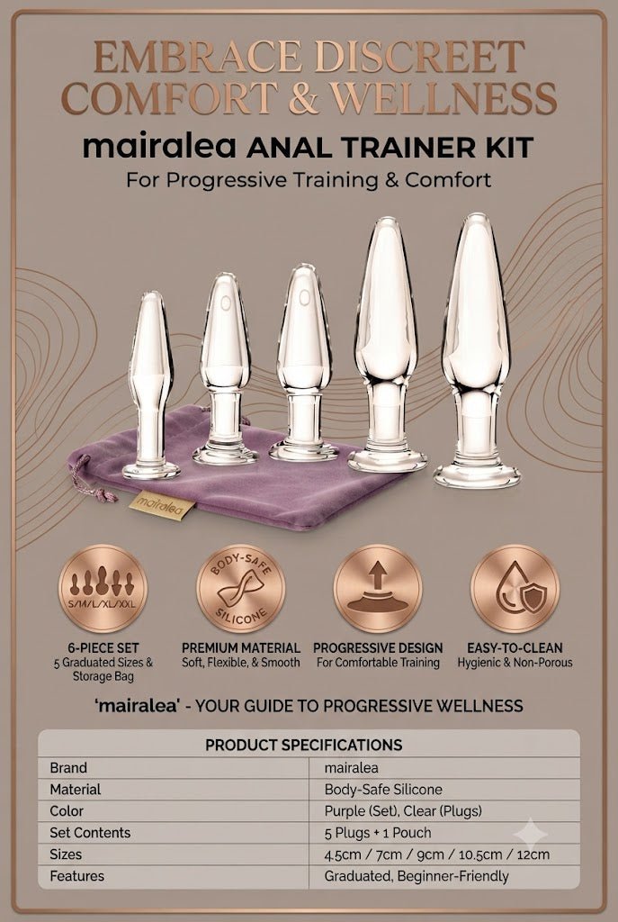 6PCS Anal Trainer Kit | Silicone Butt Plug Beginner Set Prostate Massager - Mairalea