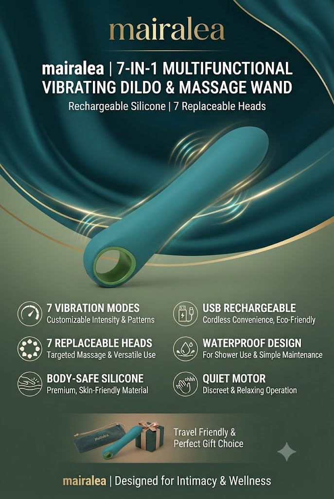 Vibrating Dildo G-Spot Vibrator, 10 Modes Silicone Clitoral & Nipple Stimulator for Women