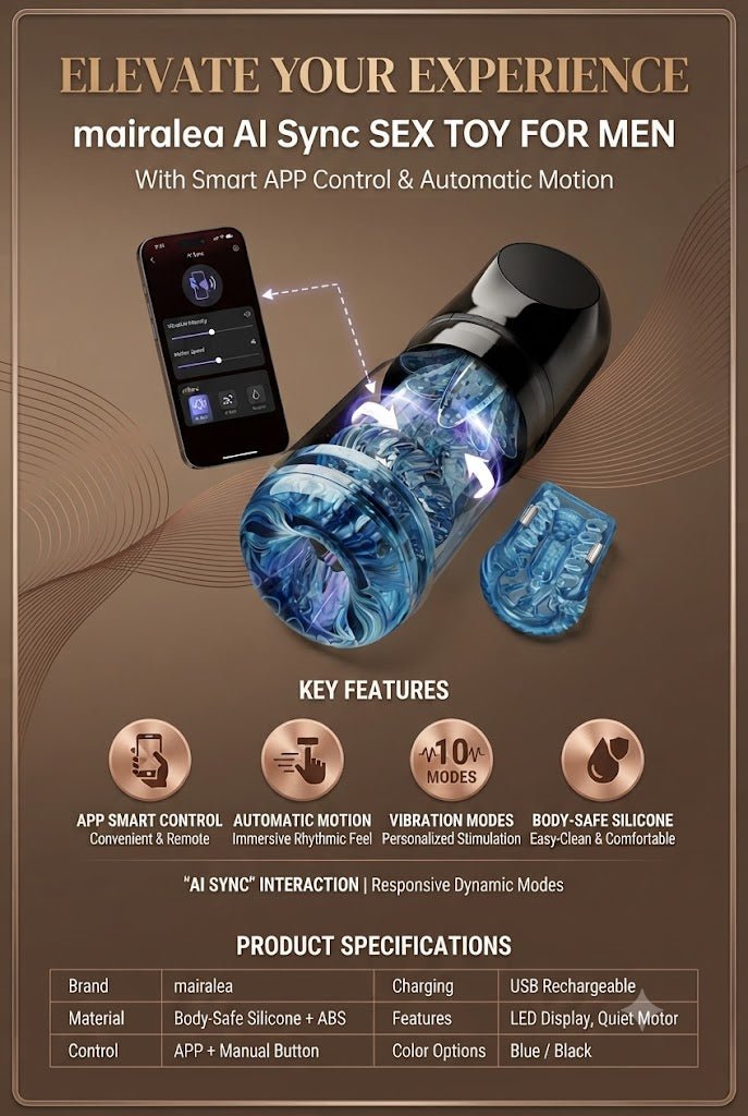 AI Sync Sex Toy for Men, Smart Automatic Stroker with App Control & Multi-Mode Stimulation - Mairalea