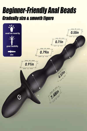 Anal Beads Prostate Massager - BEISAR Anal Vibrator Beginner-Friendly 10 Vibrating Butt Plug with APP Control, Flexible Soft Silicone Anal Toys Male Sex Toys for Men Women Couples Waterproof - Mairalea