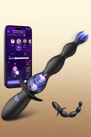 Anal Beads Prostate Massager - BEISAR Anal Vibrator Beginner-Friendly 10 Vibrating Butt Plug with APP Control, Flexible Soft Silicone Anal Toys Male Sex Toys for Men Women Couples Waterproof - Mairalea