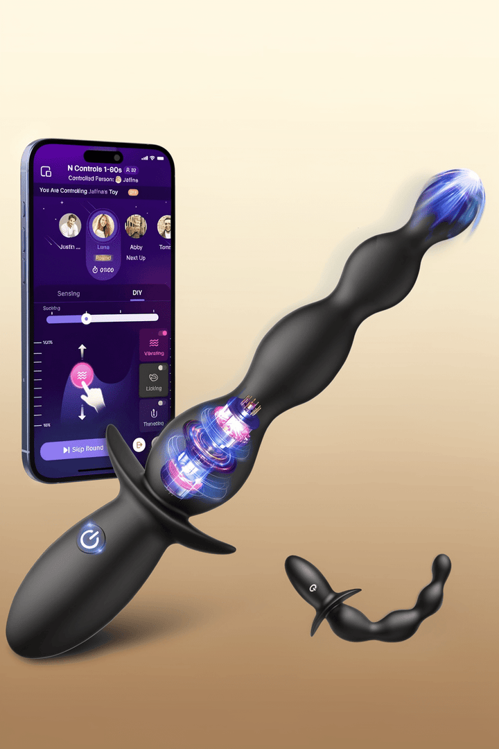 Anal Beads Prostate Massager - BEISAR Anal Vibrator Beginner-Friendly 10 Vibrating Butt Plug with APP Control, Flexible Soft Silicone Anal Toys Male Sex Toys for Men Women Couples Waterproof - Mairalea