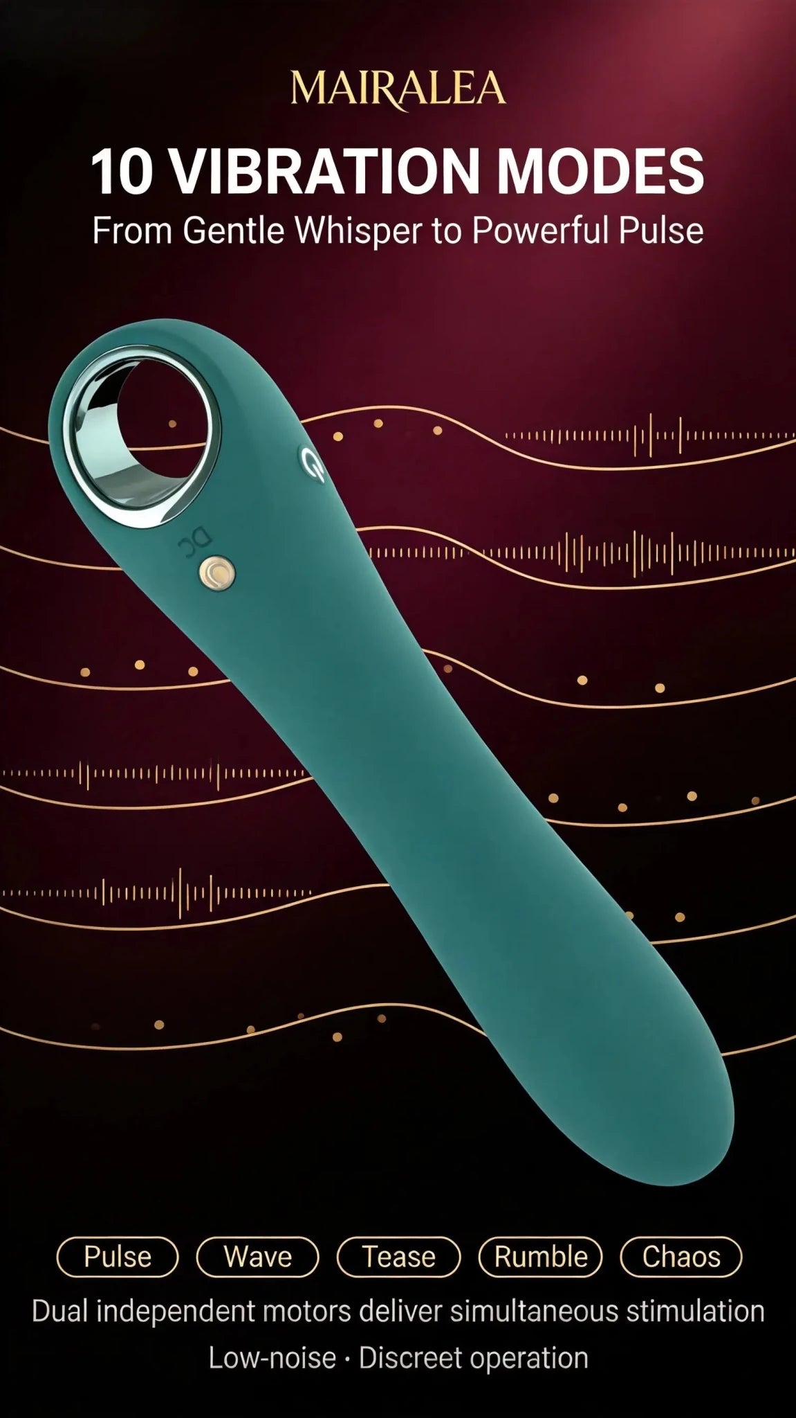 App G Spot Vibrator with 10 Modes, Dual-Motor Silicone Massager - Mairalea