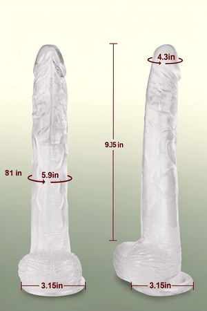 Big Dildo, 11.61 Inch Clear Dildos Lifelike Skin-Touching Feeling, Soft Dildo with Strong Suction Cup, Big Size G-spot Penis Sex Toys for Advanced Women and Men Players - Mairalea
