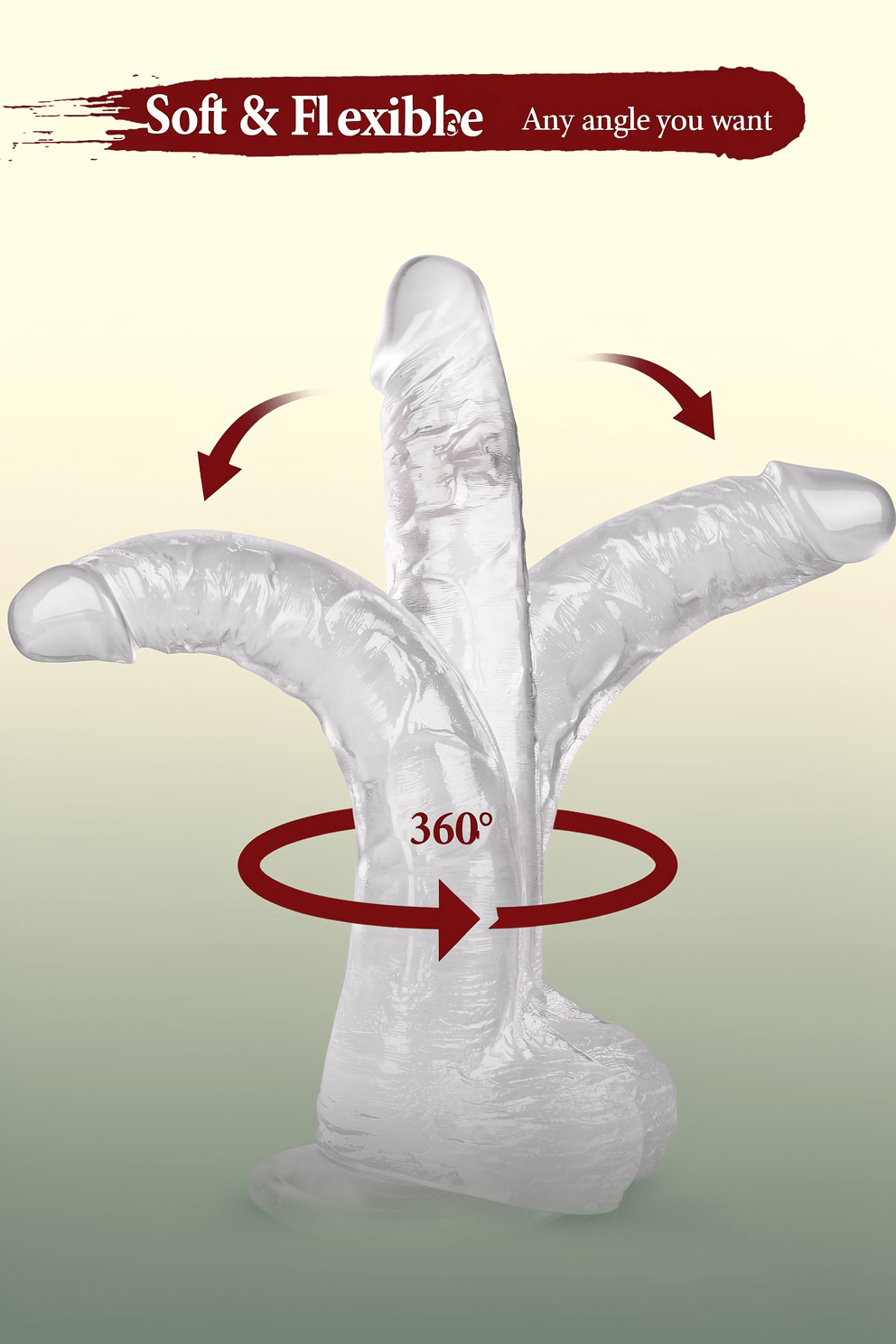Big Dildo, 11.61 Inch Clear Dildos Lifelike Skin-Touching Feeling, Soft Dildo with Strong Suction Cup, Big Size G-spot Penis Sex Toys for Advanced Women and Men Players - Mairalea