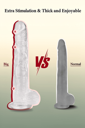 Big Dildo, 11.61 Inch Clear Dildos Lifelike Skin-Touching Feeling, Soft Dildo with Strong Suction Cup, Big Size G-spot Penis Sex Toys for Advanced Women and Men Players - Mairalea
