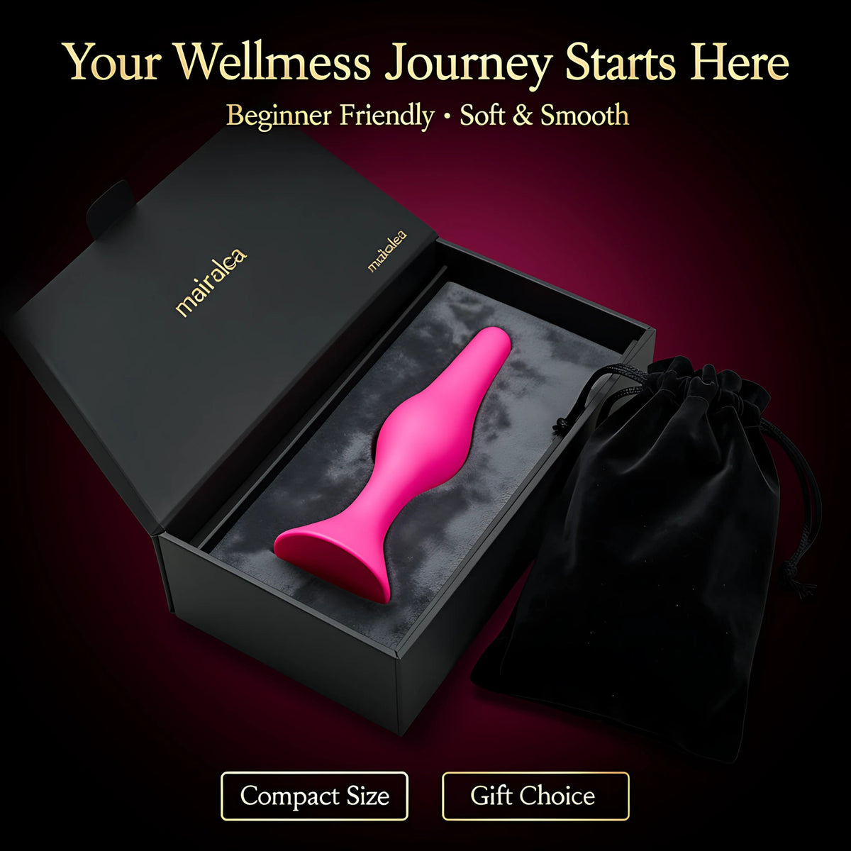 Blush Silicone Butt Plug – 2.5-Inch Beginner Platinum Silicone Anal Plug - Mairalea