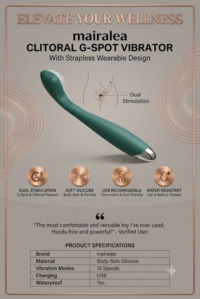 Clitoral G-Spot Vibrator | 10 Mode Waterproof Bullet & Finger Stimulator for Women - Mairalea