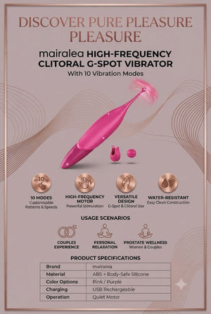 Clitoral G-Spot Vibrator | High Frequency Wand Vibrator for Women & Couples - Mairalea