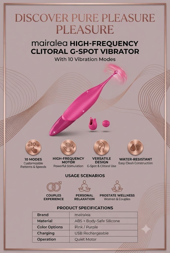 Clitoral G-Spot Vibrator | High Frequency Wand Vibrator for Women & Couples - Mairalea