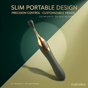 Clitoral Stimulator Pen – Dual-Head Silicone Vibrator with 3 Interchangeable Heads - Mairalea