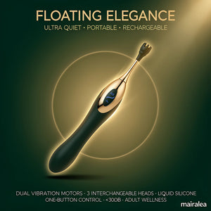 Clitoral Stimulator Pen – Dual-Head Silicone Vibrator with 3 Interchangeable Heads - Mairalea
