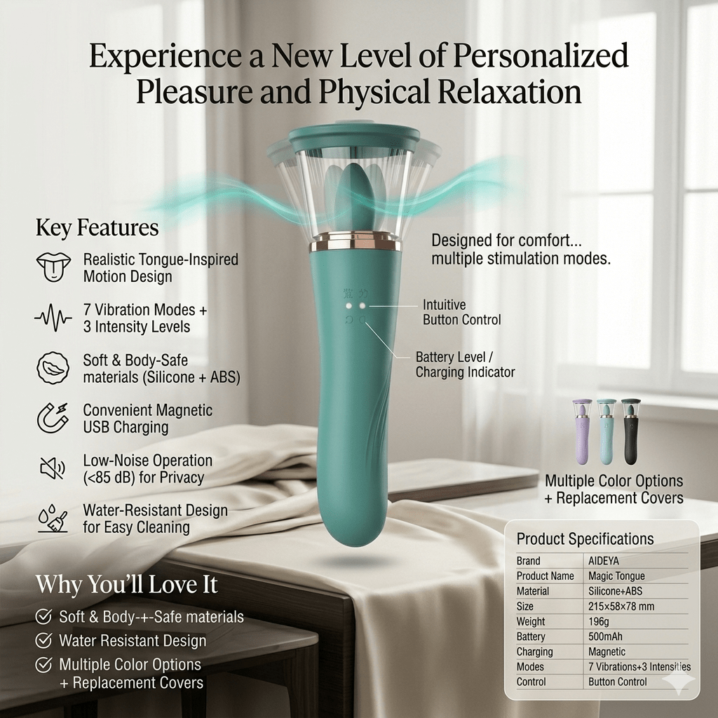 Clitoral Suction Vibrator for Women | Tongue Licking Stimulator Wand - Mairalea