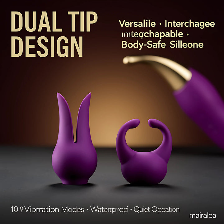 Clitoral Vibrator for Women | Dual Silicone Wand, 10 Patterns 4 Speeds G Spot Stimulator - Mairalea
