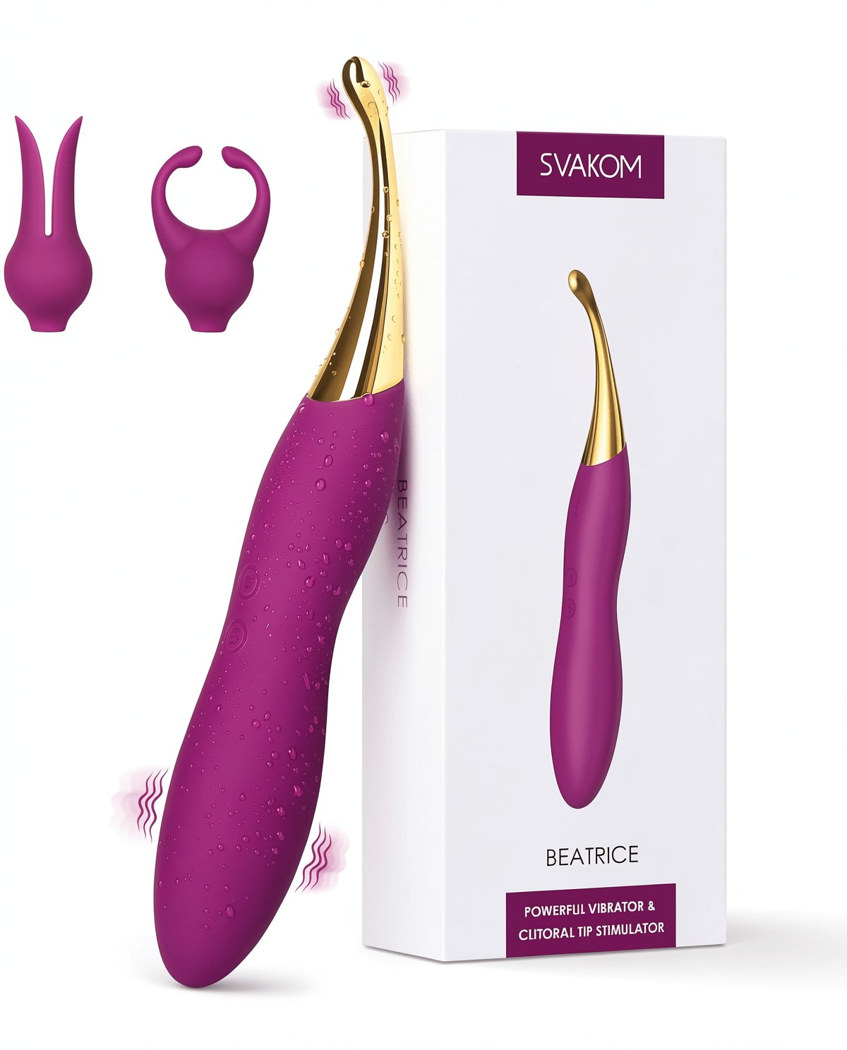 Clitoral Vibrator for Women | Dual Silicone Wand, 10 Patterns 4 Speeds G Spot Stimulator - Mairalea