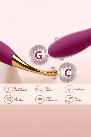 Clitoral Vibrator for Women | Dual Silicone Wand, 10 Patterns 4 Speeds G Spot Stimulator - Mairalea