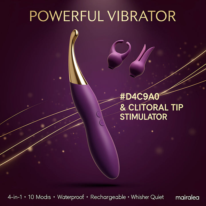 Clitoral Vibrator for Women | Dual Silicone Wand, 10 Patterns 4 Speeds G Spot Stimulator - Mairalea