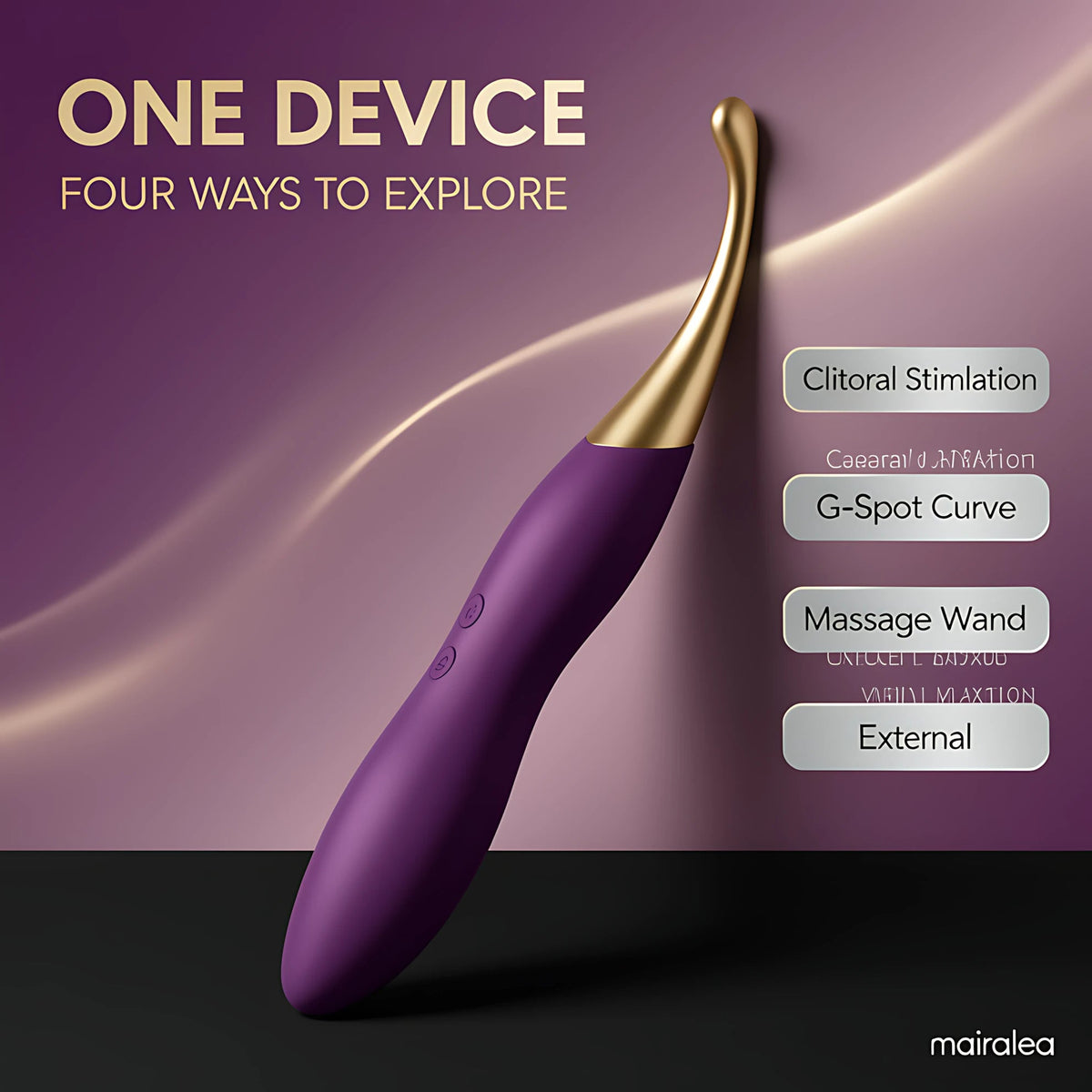 Clitoral Vibrator for Women | Dual Silicone Wand, 10 Patterns 4 Speeds G Spot Stimulator - Mairalea