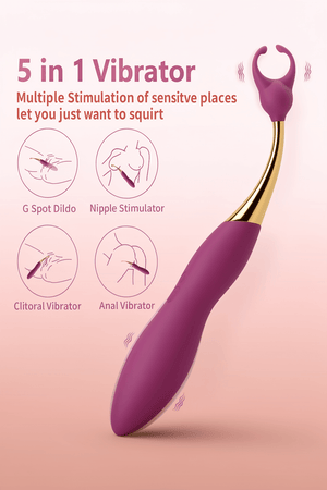 Clitoral Vibrator for Women | Dual Silicone Wand, 10 Patterns 4 Speeds G Spot Stimulator - Mairalea