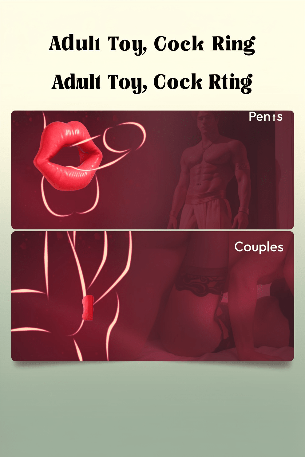 Cock Ring Sex Toys for Men, Male Sex Toy Reusable Silicone Penis Ring, Sexy Lip Cock Ring Design Erection Enhancing and Sex Longer Lasting Stronger Sex Toys for Couples - Mairalea