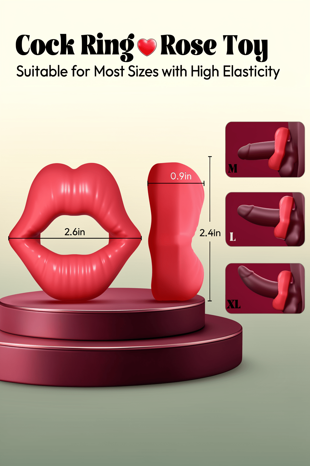 Cock Ring Sex Toys for Men, Male Sex Toy Reusable Silicone Penis Ring, Sexy Lip Cock Ring Design Erection Enhancing and Sex Longer Lasting Stronger Sex Toys for Couples - Mairalea