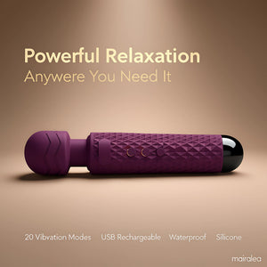 Cordless Massager Wand | 20 Modes Rechargeable Waterproof Personal Wand Massager - Mairalea