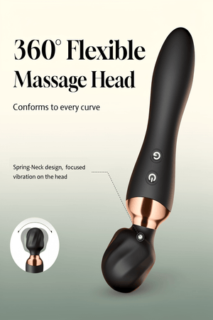 Cordless Massager Wand | MOOLIGIRL Dual-Ended Vibrator, 24 Modes, Waterproof & Quiet - Mairalea