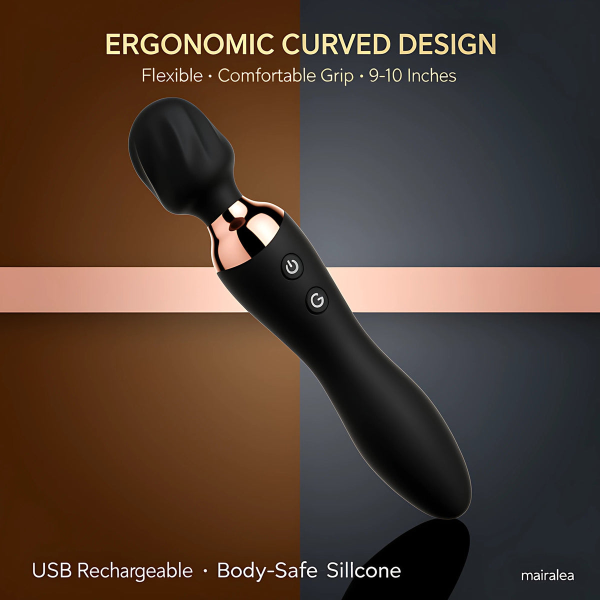 Cordless Massager Wand | MOOLIGIRL Dual-Ended Vibrator, 24 Modes, Waterproof & Quiet - Mairalea