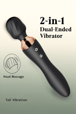 Cordless Massager Wand | MOOLIGIRL Dual-Ended Vibrator, 24 Modes, Waterproof & Quiet - Mairalea
