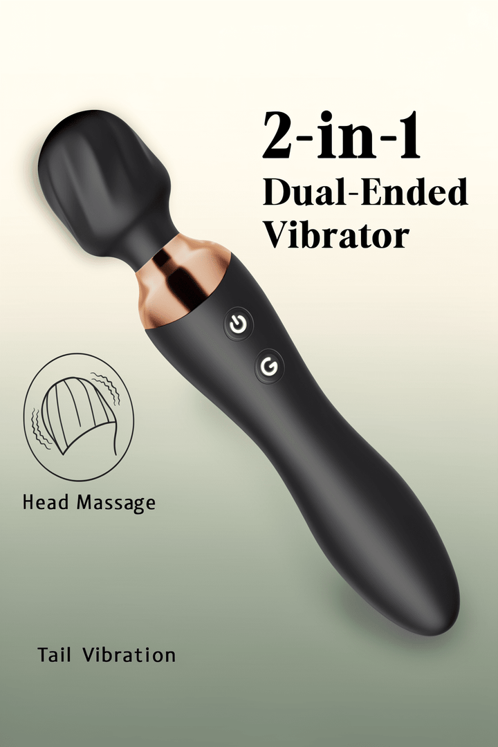 Cordless Massager Wand | MOOLIGIRL Dual-Ended Vibrator, 24 Modes, Waterproof & Quiet - Mairalea