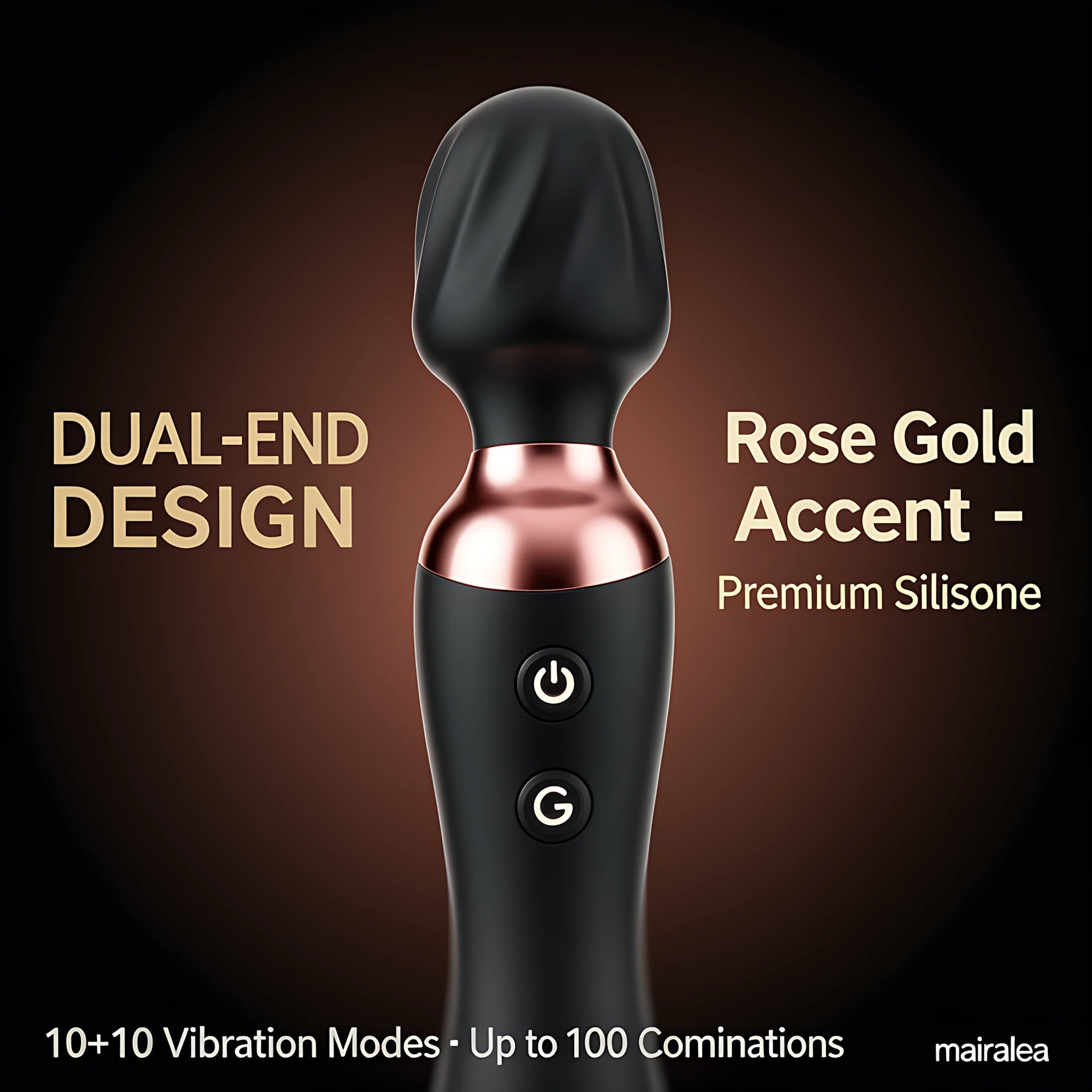 Cordless Massager Wand | MOOLIGIRL Dual-Ended Vibrator, 24 Modes, Waterproof & Quiet - Mairalea