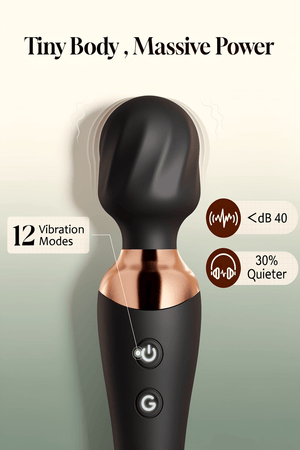 Cordless Massager Wand | MOOLIGIRL Dual-Ended Vibrator, 24 Modes, Waterproof & Quiet - Mairalea