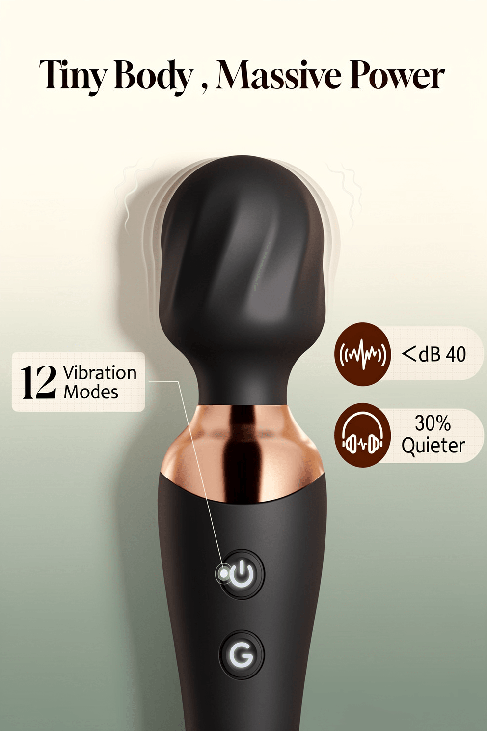 Cordless Massager Wand | MOOLIGIRL Dual-Ended Vibrator, 24 Modes, Waterproof & Quiet - Mairalea