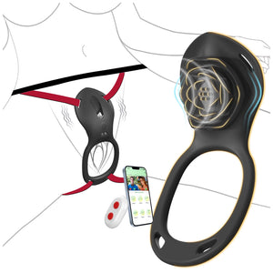 Couples Rose App Remote Control Wearable Vibrator, Couple Women Adult Sex Toys Games for Men, Hands Free Panty Clitoris Vibrator Vibrating Cock Ring, ZOOPLOU BDSM Female Sex Toy - Mairalea