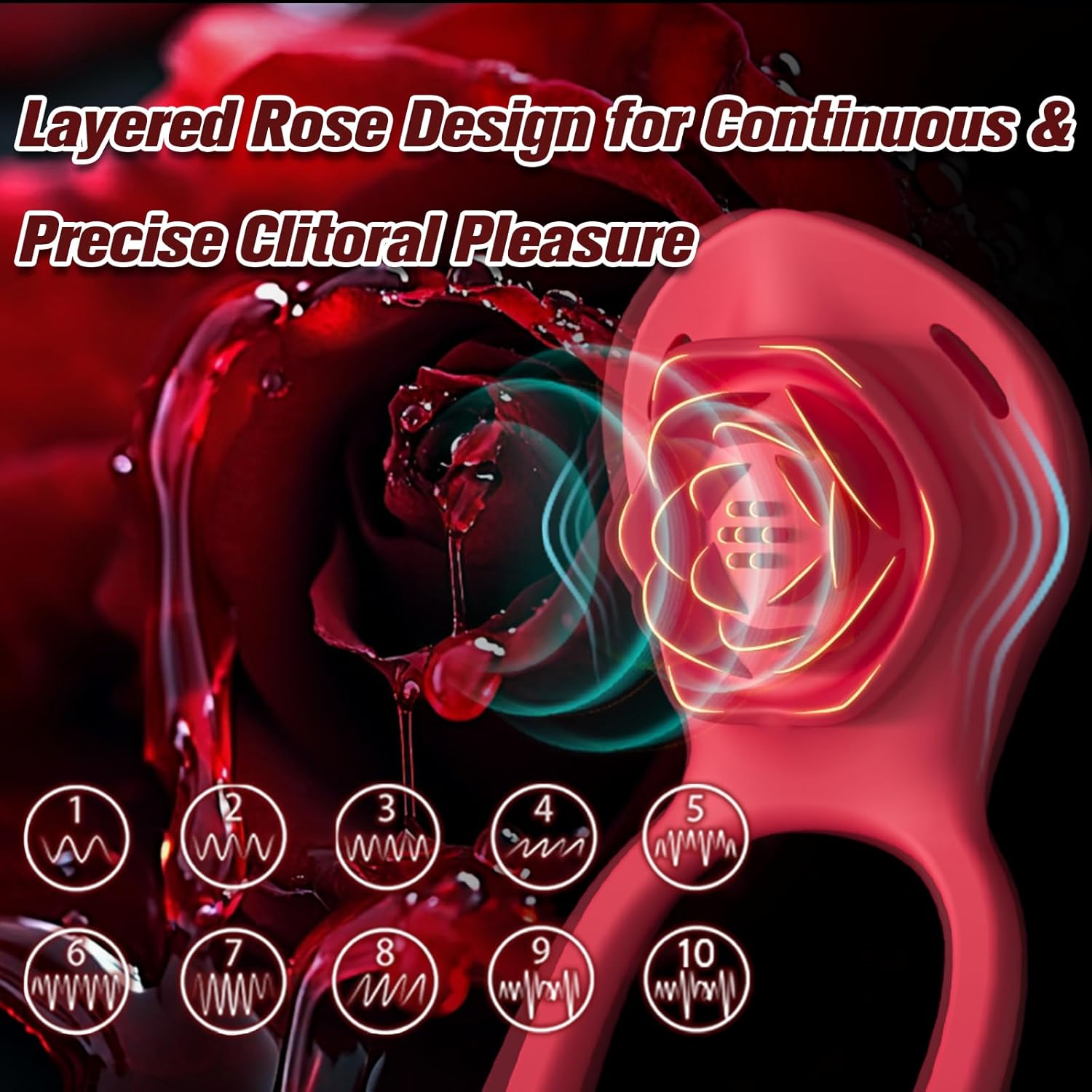 Couples Rose App Remote Control Wearable Vibrator, Couple Women Adult Sex Toys Games for Men, Hands Free Panty Clitoris Vibrator Vibrating Cock Ring, ZOOPLOU BDSM Female Sex Toy - Mairalea