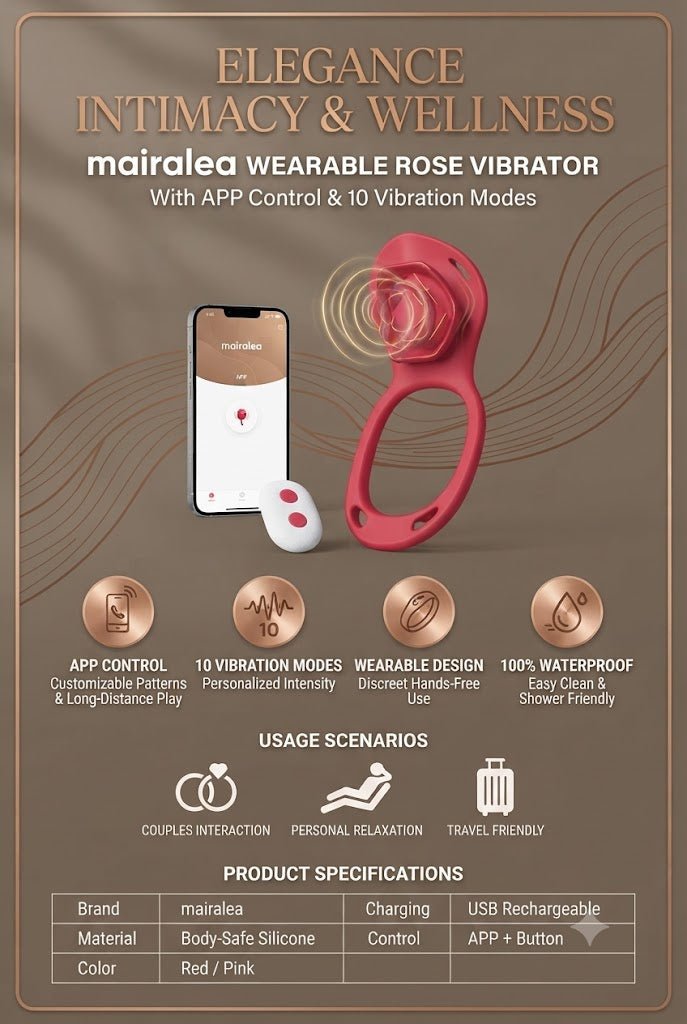 Couples Vibrator App Remote Control Wearable Clitoral & G-Spot Stimulator - Mairalea