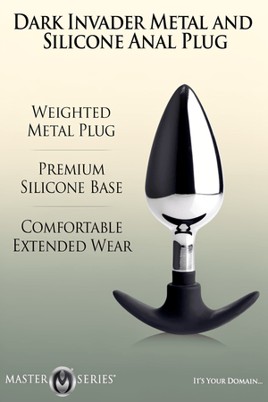 Dark Invader Metal & Silicone Anal Plug Large - Mairalea