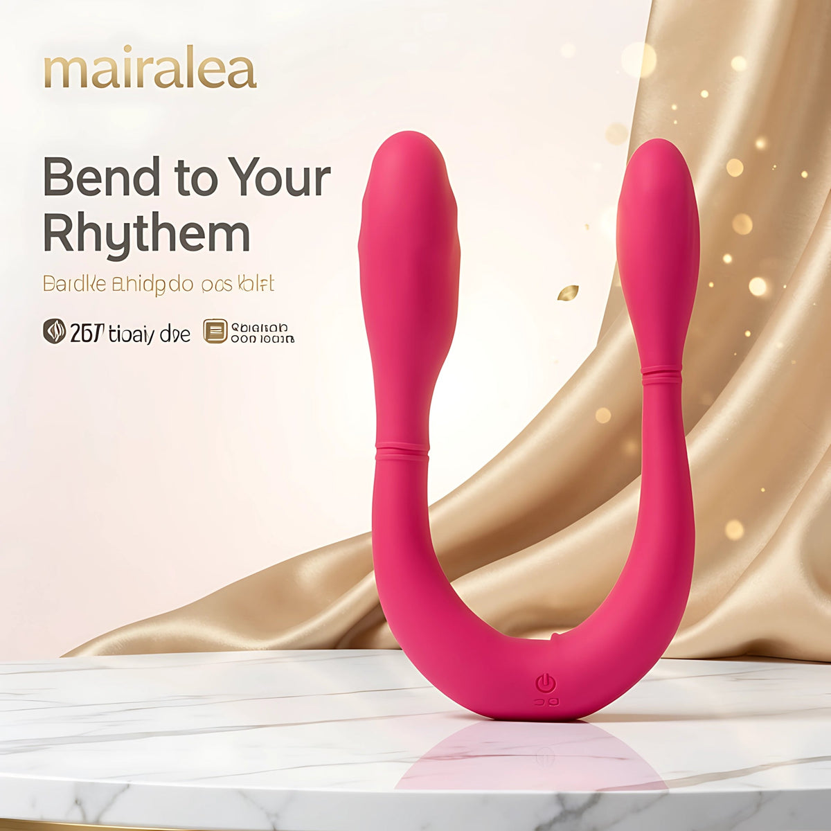 Double-Ended Dildo G-Spot Vibrator, 14.8" Dual Motor Silicone Massager with 7 Modes Waterproof - Mairalea