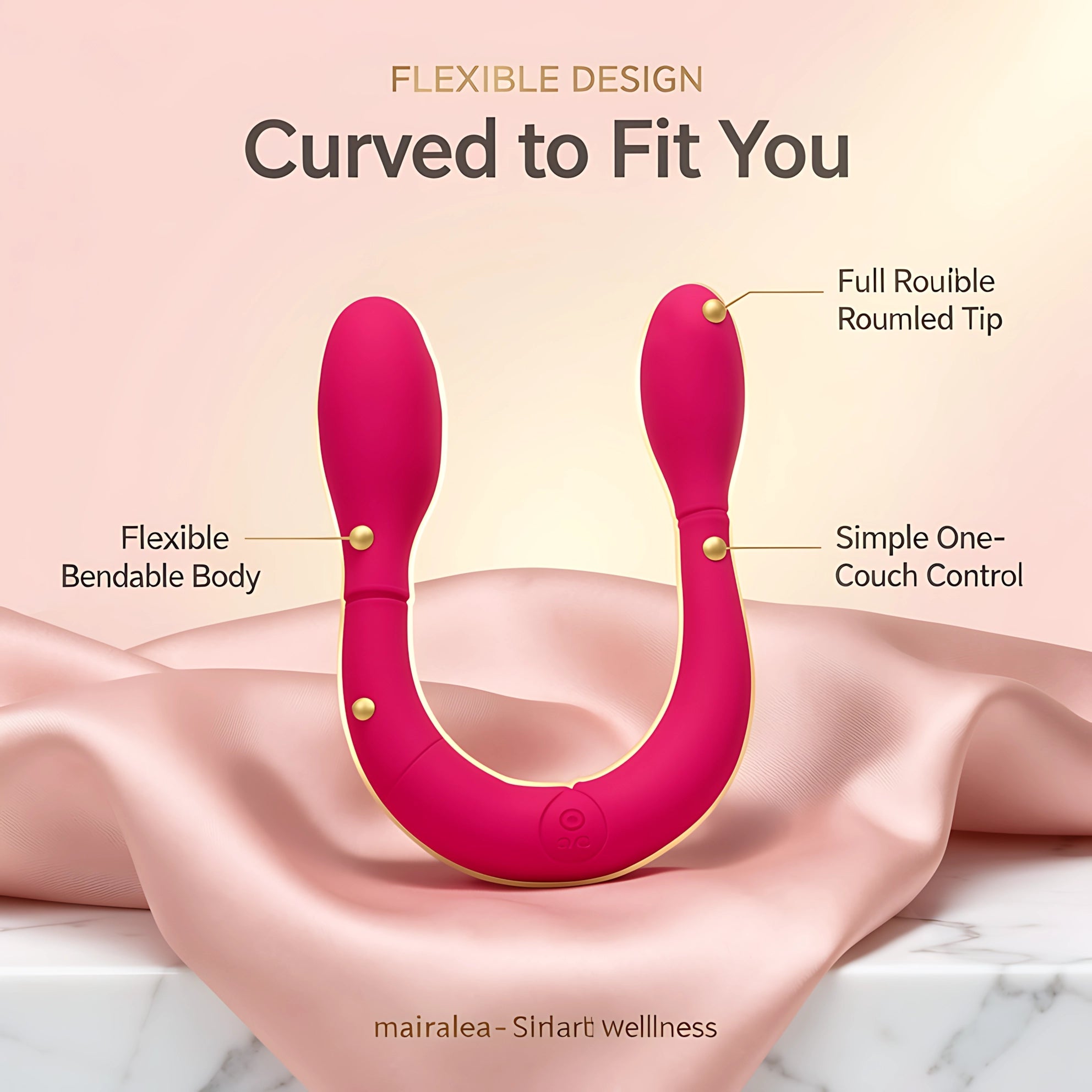 Double-Ended Dildo G-Spot Vibrator, 14.8" Dual Motor Silicone Massager with 7 Modes Waterproof - Mairalea