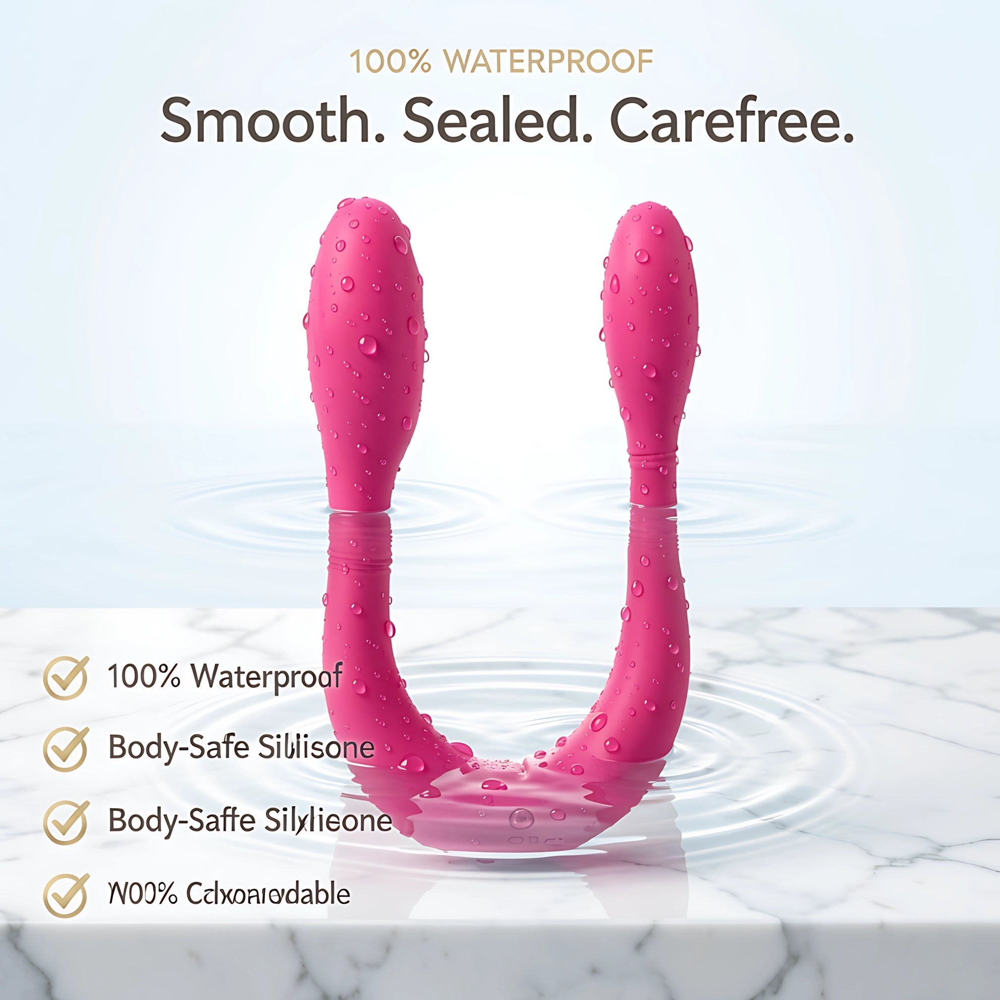 Double-Ended Dildo G-Spot Vibrator, 14.8" Dual Motor Silicone Massager with 7 Modes Waterproof - Mairalea
