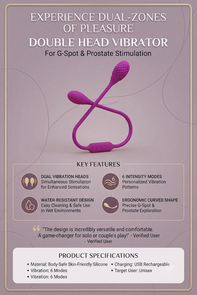 Double Head Vibrator | G-Spot & Bullet Dual Stimulation Silicone Toy - Mairalea