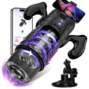 EINSEO AI Sync Male Masturbator Sex Toys for Men - Adult Toy Male Sex Toys with 7 Thrusting & 7 Rotating Modes, Pocket Pussy Hands Free Sex Machine LCD Display with Visual Window & Mounting Base - Mairalea